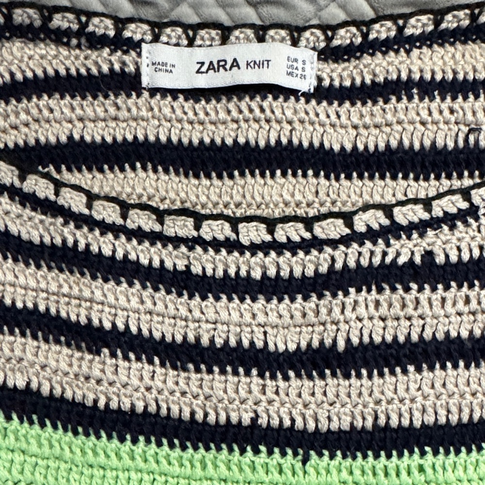 Zara multicolored crochet casual dress , Size small
